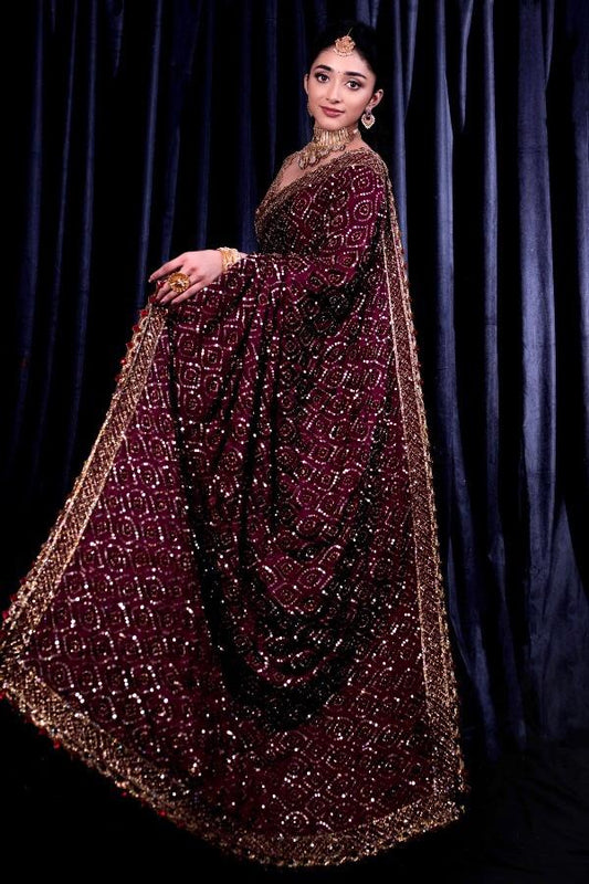 Party Wear Kasturi Silk Purple Color Designer Saree