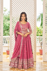 Fancy Georgette Pink Color Sequence Work Lehenga Choli Fancy Georgette Pink Color Sequence Work Lehenga Choli