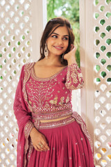Fancy Georgette Pink Color Sequence Work Lehenga Choli Fancy Georgette Pink Color Sequence Work Lehenga Choli