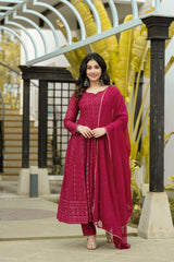 Occasion Wear Embroidery Work Red Color Gown With Duppatta Occasion Wear Embroidery Work Red Color Gown With Duppatta