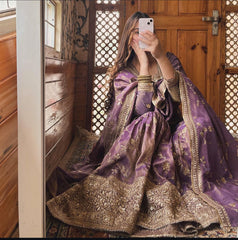 Flattering Lavender Color Heavy Sequence Work Sharara Suit Flattering Lavender Color Heavy Sequence Work Sharara Suit