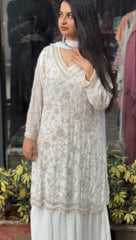 Stylish Heavy Sequence Work White Color Sharara Suit Stylish Heavy Sequence Work White Color Sharara Suit