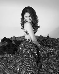 Georgette Party Wear Sequence With Thread Work Black Lehenga Choli Georgette Party Wear Sequence With Thread Work Black Lehenga Choli