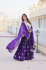 Mesmerizing Georgette Sequence Work Purple Color Gown Mesmerizing Georgette Sequence Work Purple Color Gown