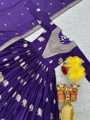 Mesmerizing Georgette Sequence Work Purple Color Gown Mesmerizing Georgette Sequence Work Purple Color Gown