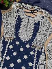 Captivating Navy Blue Color Georgette Revet Moti Salwar Suit Captivating Navy Blue Color Georgette Revet Moti Salwar Suit