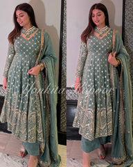 Classic Georgette Sky Blue Color Embroidery Work Salwar Suit Classic Georgette Sky Blue Color Embroidery Work Salwar Suit