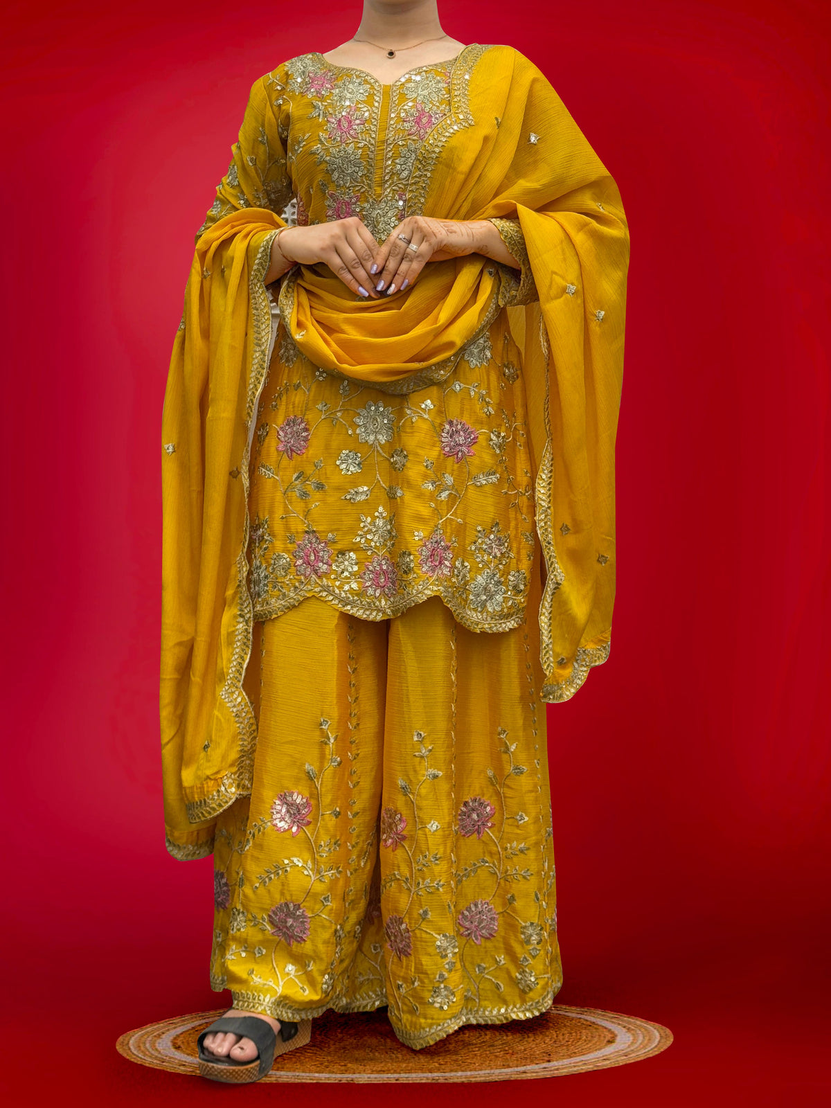 Wonderful Sequence Haldi Wear Yellow Color Sharara Suit