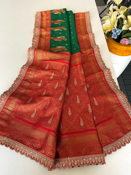 Lovely Paithani Silk Green Color Saree