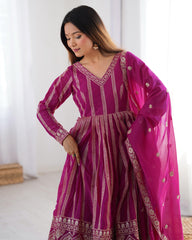 Demanding Sequence Work Pink Color Gown Demanding Sequence Work Pink Color Gown