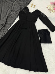 Precious Georgette Mirror Work Black Color Anarkali Gown Precious Georgette Mirror Work Black Color Anarkali Gown