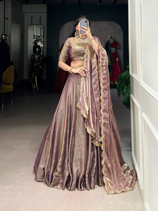 Lavender Color Sequence Work Attractive Lehenga Choli