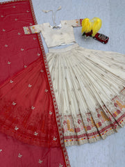 Beige Color Embroidery Work Lehenga Choli Beige Color Embroidery Work Lehenga Choli