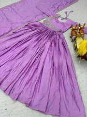 Ravishing Chinon Silk Purple Color Gown Ravishing Chinon Silk Purple Color Gown