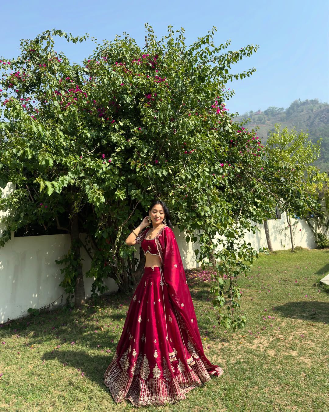 Ceremony Wear Heavy Work Marron Color Lehenga Choli