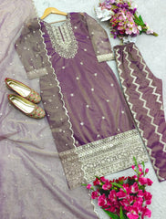 Glorious Sequence Work Pink Color Salwar Suit Glorious Sequence Work Pink Color Salwar Suit