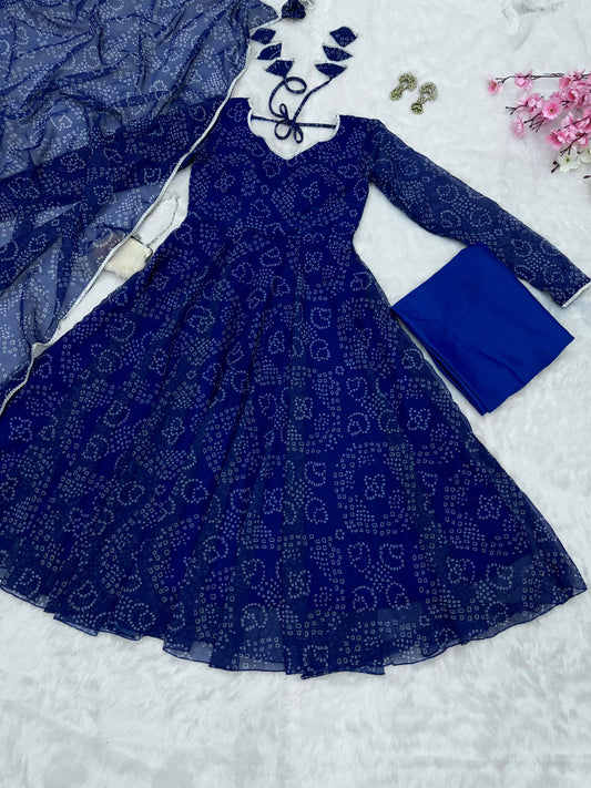 Delightful Georgette Blue Color Gown