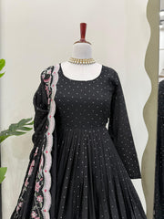 Presenting Sequence Work Black Color Gown Presenting Sequence Work Black Color Gown