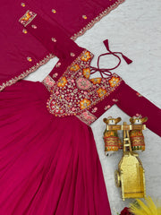 Wonderful Sequence Work Pink Color Gown Wonderful Sequence Work Pink Color Gown