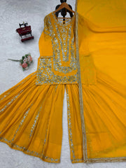 Black Color Sequence Work Stunning Sharara Suit Black Color Sequence Work Stunning Sharara Suit