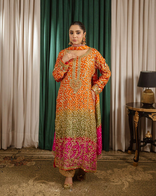 Rakhi Special Bandhni Print Multicolor Palazzo Suit