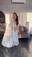 Gorgeous Heavy Work White Color Sharara Suit Gorgeous Heavy Work White Color Sharara Suit