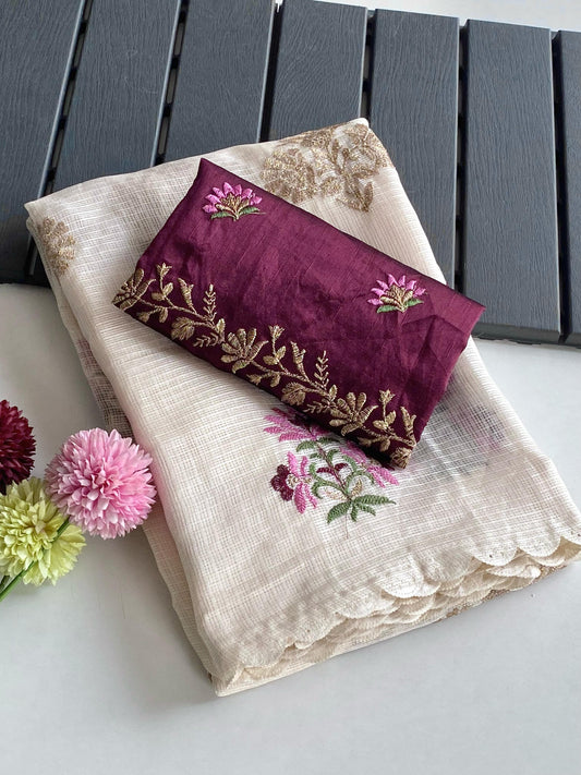 Elegant kota Doriya Peach Color Saree