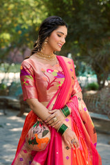 Occasion Wear Weaving Zari Work Orange Color Lehenga Choli Occasion Wear Weaving Zari Work Orange Color Lehenga Choli