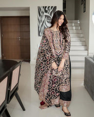 Awesome Navy Blue Color Plazzo Suit Awesome Navy Blue Color Plazzo Suit