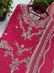 Gorgeous Heavy Pink Color Sharara Suit Gorgeous Heavy Pink Color Sharara Suit