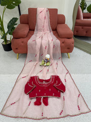 Festive Wear Sequence Work Light Pink Silk Saree Festive Wear Sequence Work Light Pink Silk Saree