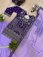 Awesome Heavy Work Lavender Color Sharara Suit Awesome Heavy Work Lavender Color Sharara Suit