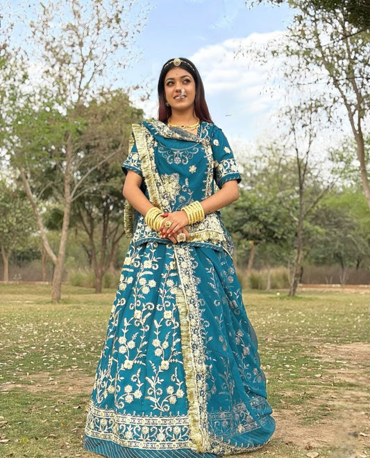Traditional Wear Sequence Work Blue Color Lehenga Choli
