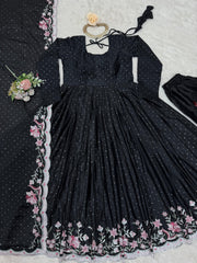 Presenting Sequence Work Black Color Gown Presenting Sequence Work Black Color Gown