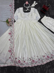 Presenting Sequence Work White Color Gown Presenting Sequence Work White Color Gown