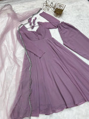 Good Looking Dusty Pink Anarkali Suit Good Looking Dusty Pink Anarkali Suit