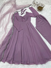 Good Looking Dusty Pink Anarkali Suit Good Looking Dusty Pink Anarkali Suit
