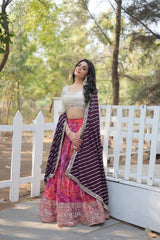 Festive Wear Digital Printed Pink Color Lehenga Choli Festive Wear Digital Printed Pink Color Lehenga Choli