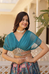 Traditional wear Russian Silk Sky Blue Color Lehenga Traditional wear Russian Silk Sky Blue Color Lehenga