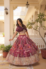 Traditional wear Russian Silk Purple Color Lehenga Traditional wear Russian Silk Purple Color Lehenga