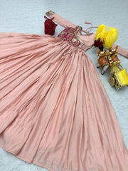 Superhit Pink Color bandhrej Long Gown Superhit Pink Color bandhrej Long Gown