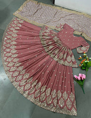 Traditional wear Sequence Work Pink Color Top With Lehenga Traditional wear Sequence Work Pink Color Top With Lehenga