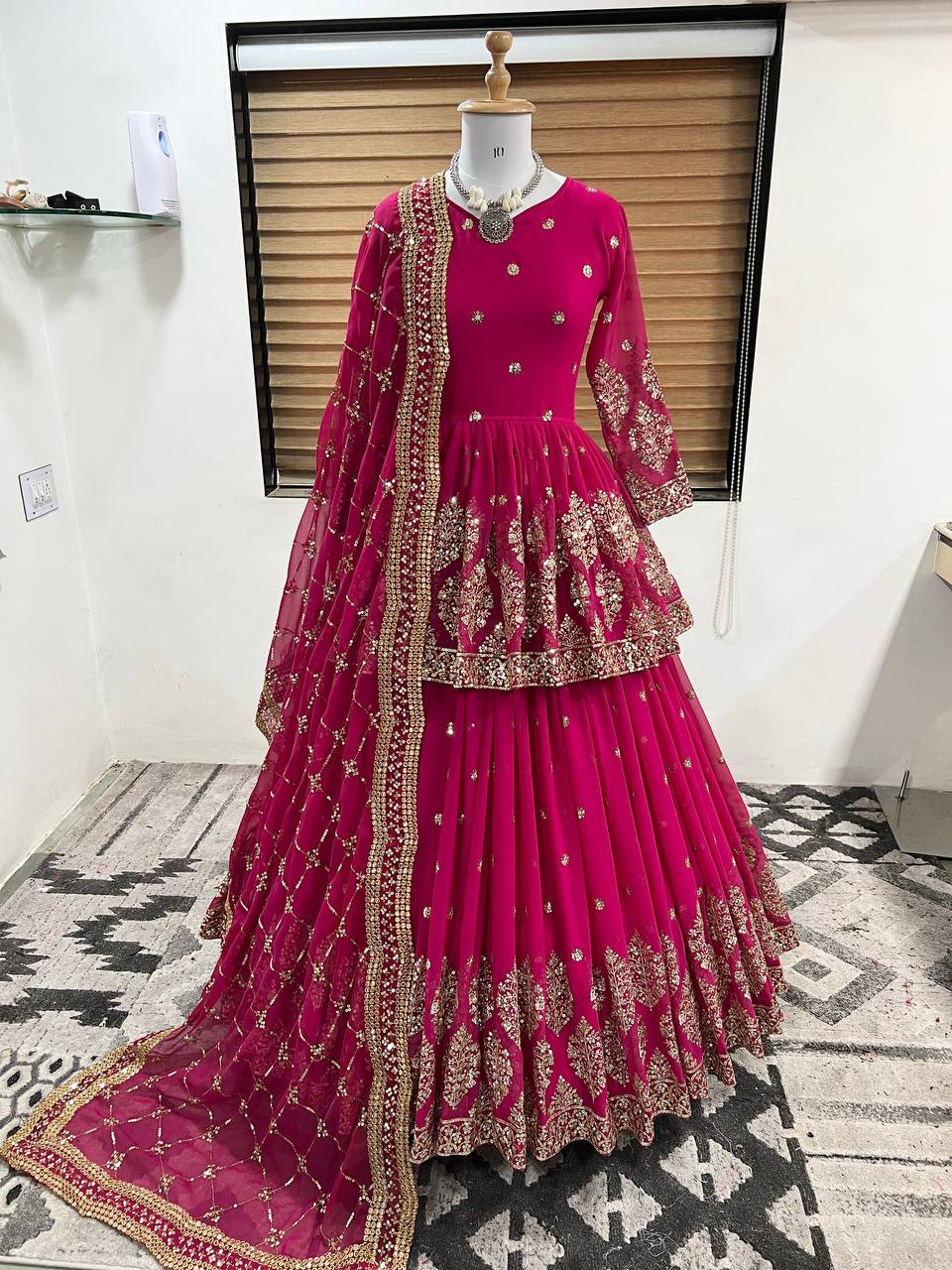 Traditional wear Sequence Work Pink Color Top With Lehenga