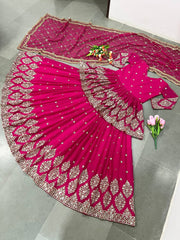 Traditional wear Sequence Work Pink Color Top With Lehenga Traditional wear Sequence Work Pink Color Top With Lehenga