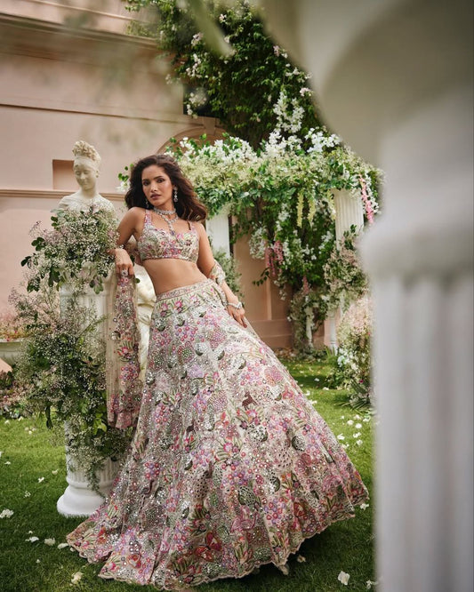 Designer Multi Color Sequins Work Lehenga Choli