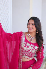 Marriage Special Sequence Work Pink Color Lehenga Choli Marriage Special Sequence Work Pink Color Lehenga Choli