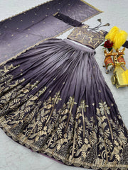 Superhit Embroidery Sequence Work Purple Color Lehenga Choli Superhit Embroidery Sequence Work Purple Color Lehenga Choli