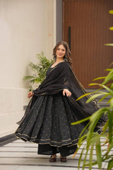 Demanding Digital Print Work Black Color Anarkali Suit Demanding Digital Print Work Black Color Anarkali Suit