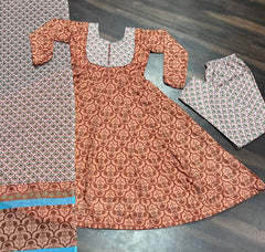 Precious Digital Print Work Brown Color Anarkali Suit Precious Digital Print Work Brown Color Anarkali Suit