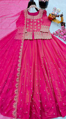 Gorgeous Silk Pink Color Top With Lehenga Gorgeous Silk Pink Color Top With Lehenga